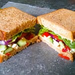 Homemade Panera mediterranean veggie sandwich
