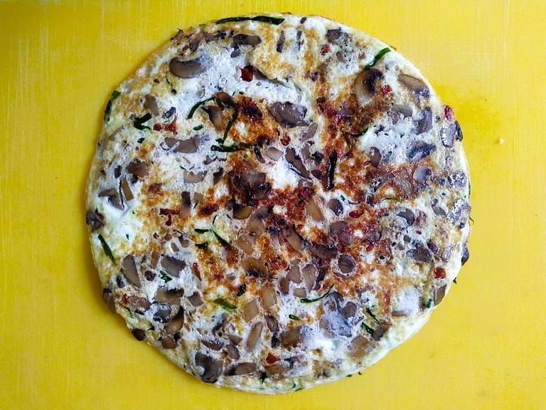 fully cooked frittata bottom